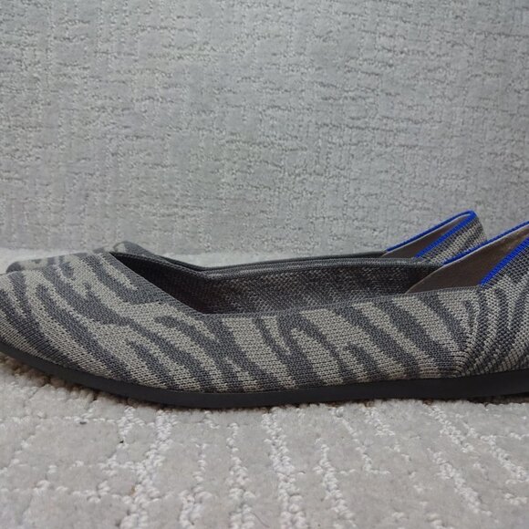 ROTHY'S The Point Retired Zebra Print Flats Slip on Shoes Women's Size 7 - Picture 3 of 12